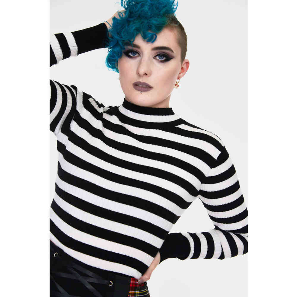 Jawbreaker - Menace White and Black Stripe Chandail - Multicolore